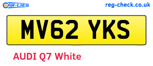 MV62YKS are the vehicle registration plates.