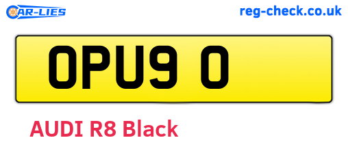 OPU90 are the vehicle registration plates.