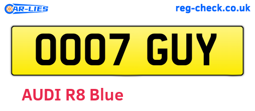 OO07GUY are the vehicle registration plates.
