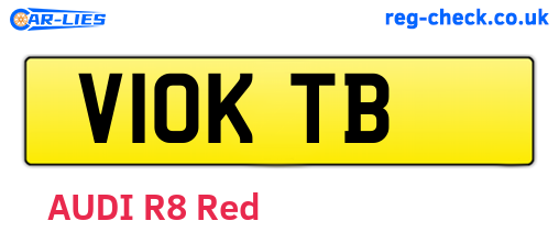 V10KTB are the vehicle registration plates.