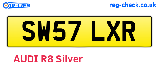 SW57LXR are the vehicle registration plates.