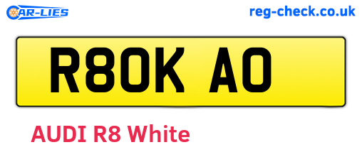 R80KAO are the vehicle registration plates.