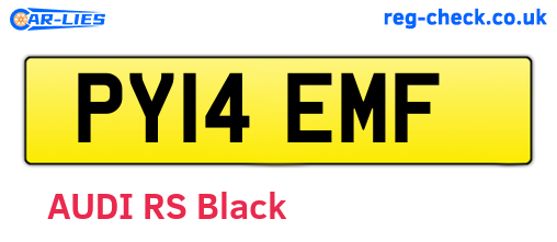 PY14EMF are the vehicle registration plates.