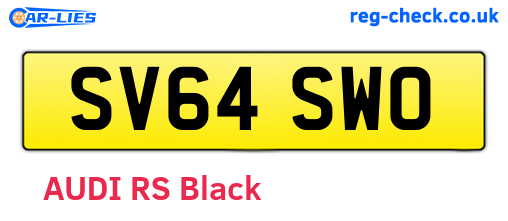 SV64SWO are the vehicle registration plates.