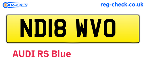 ND18WVO are the vehicle registration plates.