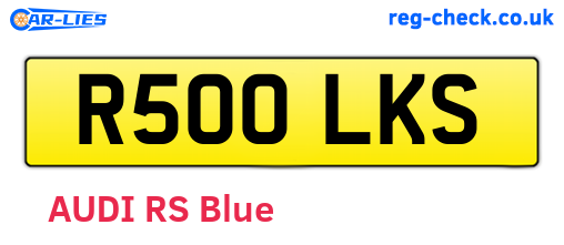R500LKS are the vehicle registration plates.