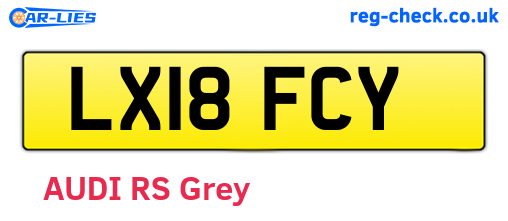 LX18FCY are the vehicle registration plates.