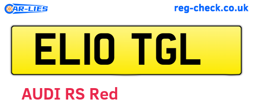 EL10TGL are the vehicle registration plates.