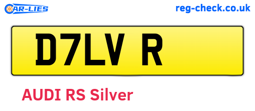 D7LVR are the vehicle registration plates.