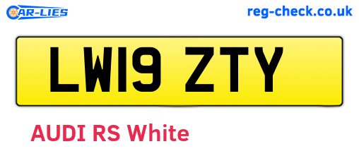 LW19ZTY are the vehicle registration plates.