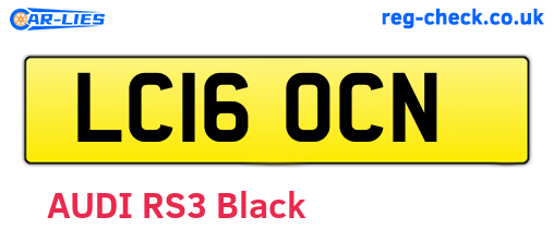 LC16OCN are the vehicle registration plates.