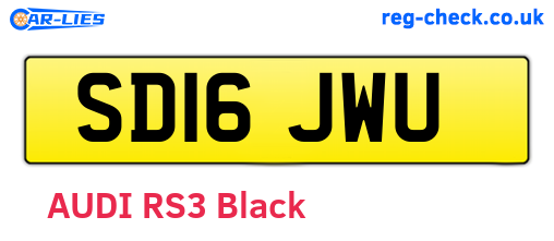 SD16JWU are the vehicle registration plates.
