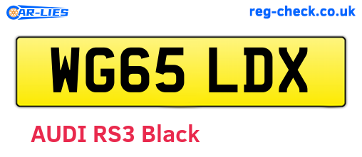 WG65LDX are the vehicle registration plates.