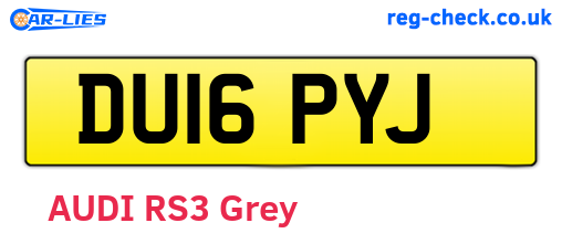 DU16PYJ are the vehicle registration plates.