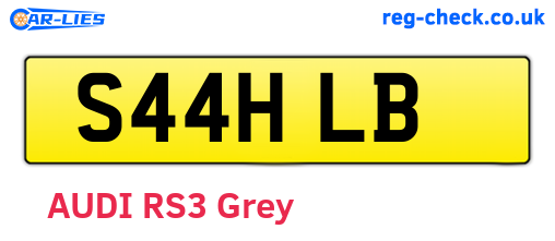 S44HLB are the vehicle registration plates.