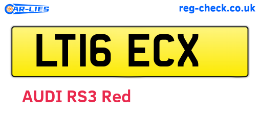LT16ECX are the vehicle registration plates.