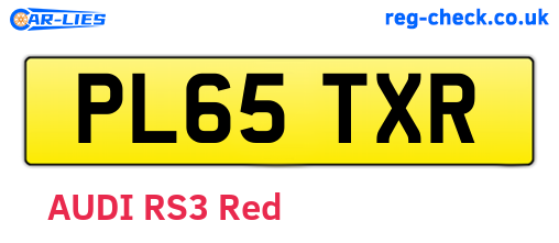 PL65TXR are the vehicle registration plates.
