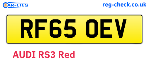 RF65OEV are the vehicle registration plates.