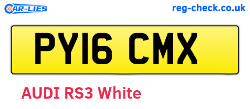 PY16CMX are the vehicle registration plates.