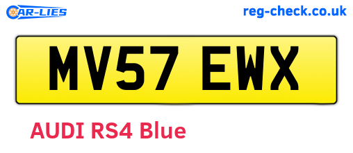 MV57EWX are the vehicle registration plates.