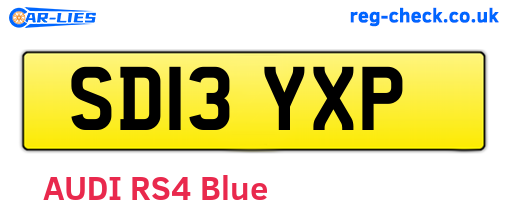 SD13YXP are the vehicle registration plates.