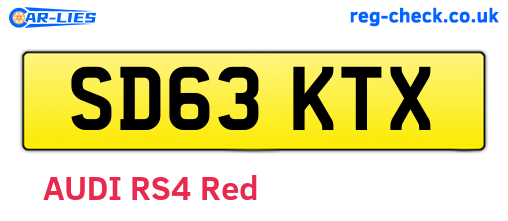 SD63KTX are the vehicle registration plates.