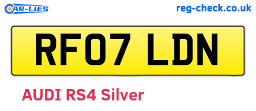 RF07LDN are the vehicle registration plates.