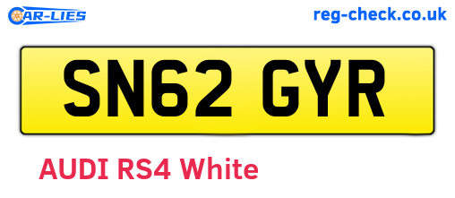 SN62GYR are the vehicle registration plates.