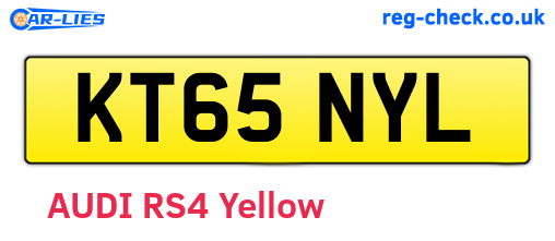 KT65NYL are the vehicle registration plates.