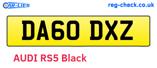 DA60DXZ are the vehicle registration plates.
