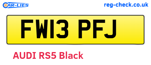 FW13PFJ are the vehicle registration plates.