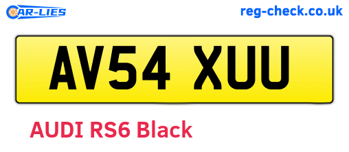 AV54XUU are the vehicle registration plates.