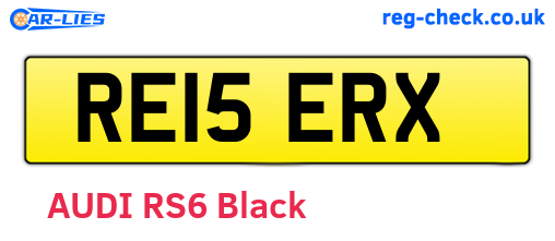 RE15ERX are the vehicle registration plates.
