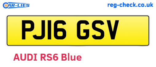 PJ16GSV are the vehicle registration plates.