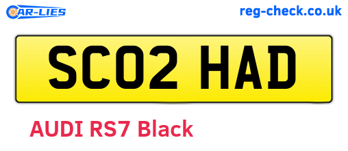 SC02HAD are the vehicle registration plates.