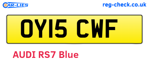 OY15CWF are the vehicle registration plates.
