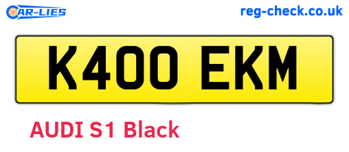 K400EKM are the vehicle registration plates.