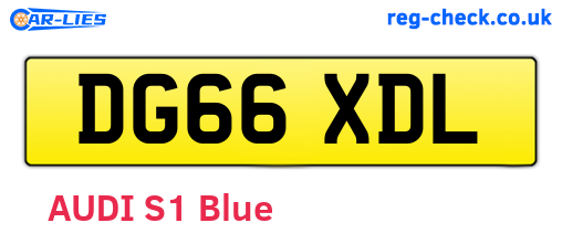 DG66XDL are the vehicle registration plates.