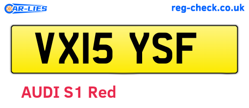 VX15YSF are the vehicle registration plates.