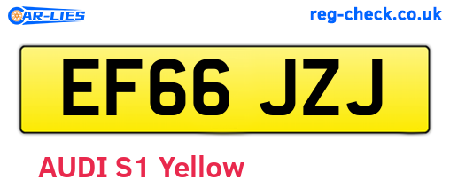 EF66JZJ are the vehicle registration plates.