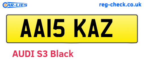 AA15KAZ are the vehicle registration plates.