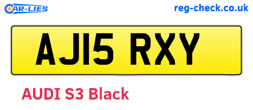 AJ15RXY are the vehicle registration plates.