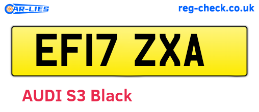 EF17ZXA are the vehicle registration plates.