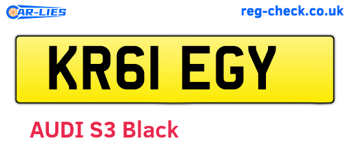 KR61EGY are the vehicle registration plates.