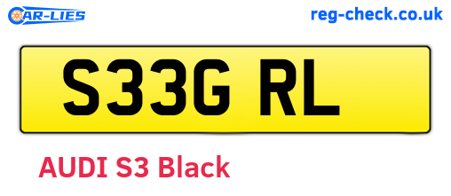S33GRL are the vehicle registration plates.