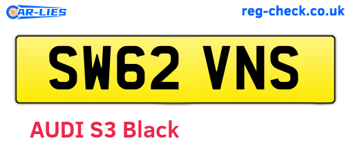 SW62VNS are the vehicle registration plates.