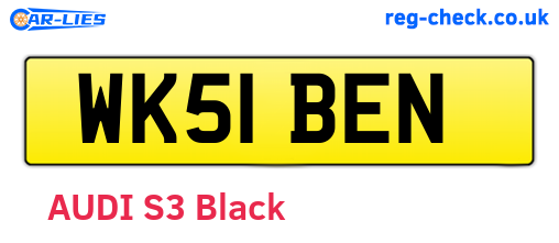 WK51BEN are the vehicle registration plates.