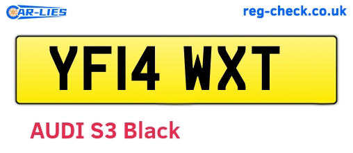 YF14WXT are the vehicle registration plates.
