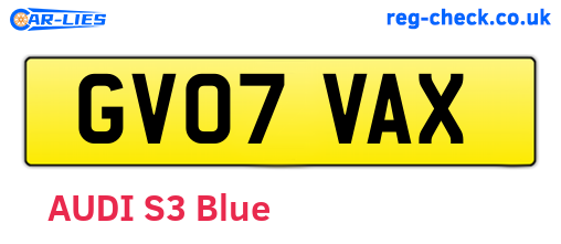 GV07VAX are the vehicle registration plates.