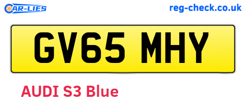 GV65MHY are the vehicle registration plates.